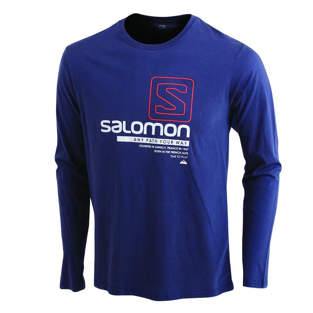 Tops Salomon Hombre Azul Marino - Salomon Argentina TRAIL LS M,192483-IRC